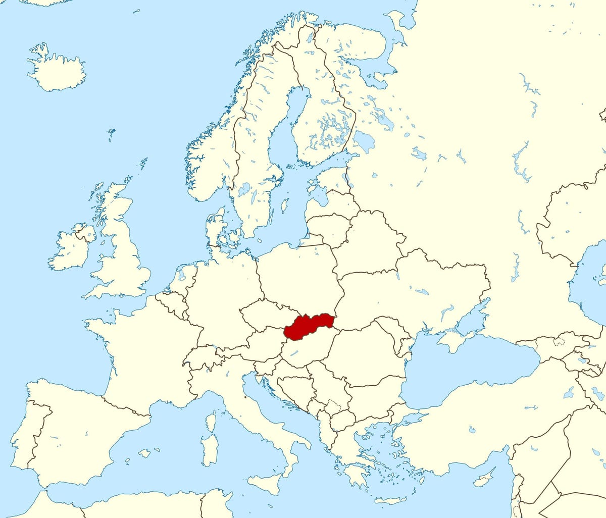 карта Словачкој карта Европе