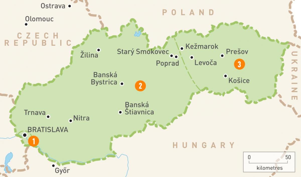 Словачка на мапи