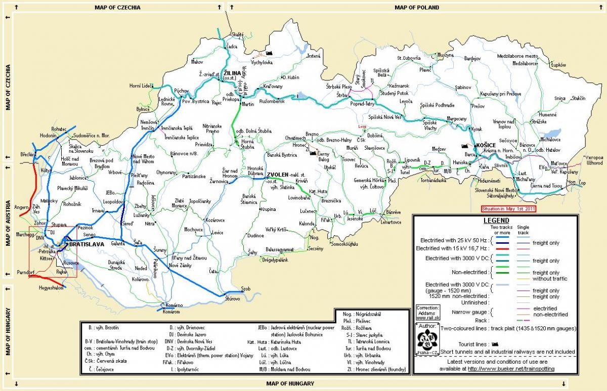 Словачка возу на мапи