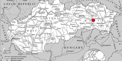 Карта Источној Словачкој