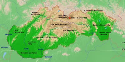 Карта Словачке планине