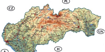 Детаљна мапа Словачкој